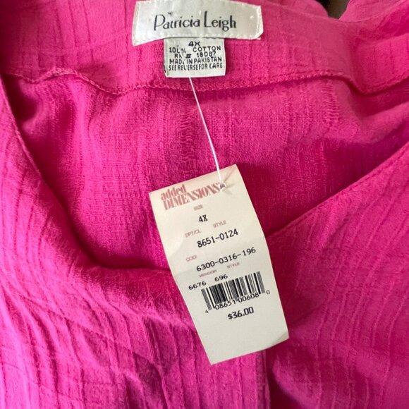 Vintage Patricia Leigh Pink Linen Midi Shift Button Down Dress Plus Size 4X u - Picture 5 of 7